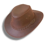 Leather Hat "Bushman" brown