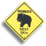 Roadsign "Wombats" small