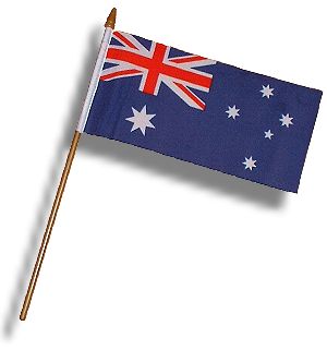 Australien Flagge mit Holzstab, 30x45cm