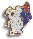 Metall Badge "Koala with Flag"