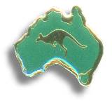 Metall Badge "Australia Map & Kangaroo"